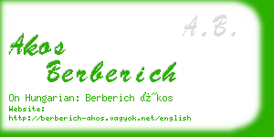 akos berberich business card